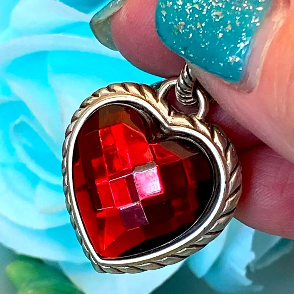 ⭐️SOLD⭐️Brighton NEWPORT Red Heart Swarovski Necklace Bracelet Earrings Silver - Picture 4 of 16